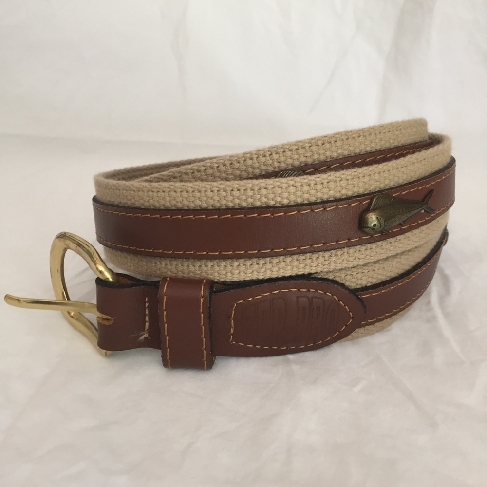 Zep Pro Dolphin Mahi Mahi Fishing Tan Belt 44